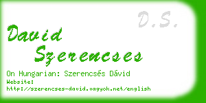david szerencses business card